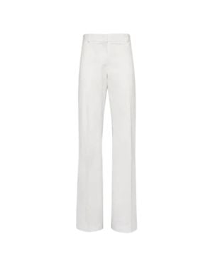 Ferragamo High Waist Cotton Pants - White