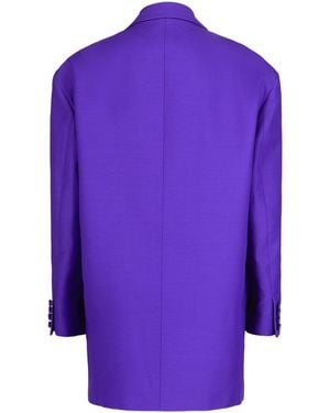 Valentino Oversized Double-Breasted Blazer - Purple
