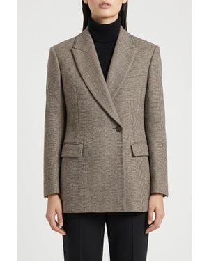 Brunello Cucinelli Tailored Herringbone Blazer - Brown