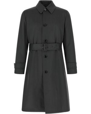 Lardini Virgin Wool Trench Coat - Black