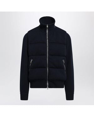Tom Ford Quilted Ribbed-Knit Jacket - Blue
