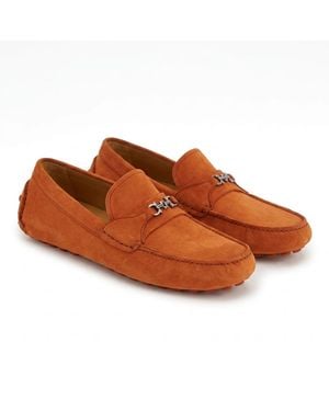 Ferragamo Florin Gancini Ornament Drivers — Rust - Brown