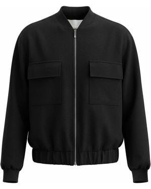 Nine:inthe:morning Virgin Wool Bomber Jacket - Black