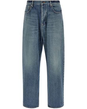 Balenciaga Distressed Baggy Jeans - Blue