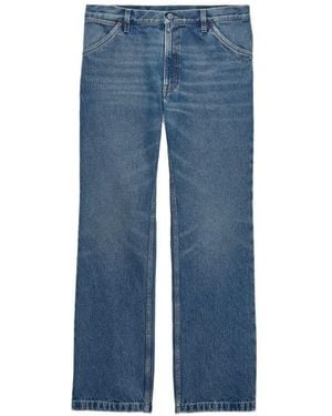 Prada Tight Fit And Regular Waist Washed Denim Jeans - Blue