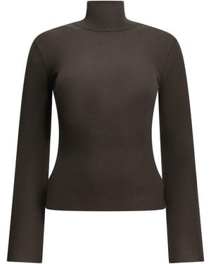 Max Mara Virgin Wool Turtleneck Sweater - Black