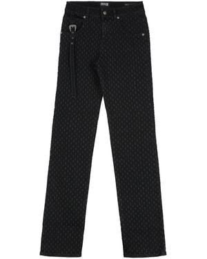 Versace Jeans Couture High-Rise Slim Fit Distressed Jeans For - Black