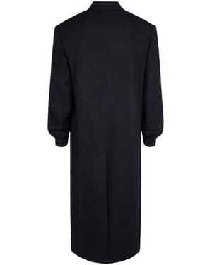 Givenchy Double Breasted Herringbone Coat - Black