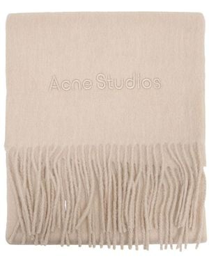 Acne Studios Logo Scarf - Natural
