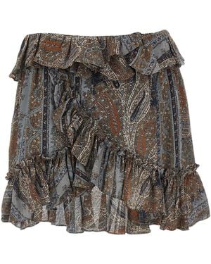 Saint Laurent All Over Print Skirt - Gray