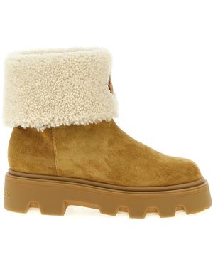 Moncler Aurea Ankle Boots Calfskin Leather (Bos Taurus) Boots - Natural