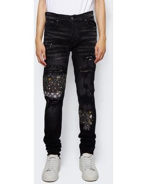 Amiri Artpatch Paint Checker Jeans - Black