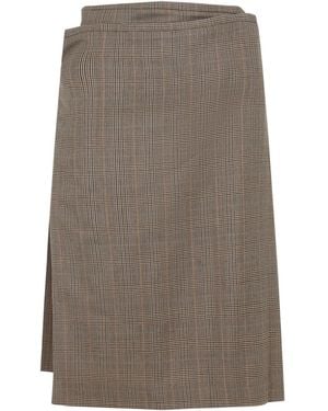 Phoebe Philo Kilt Midi Skirt - Brown
