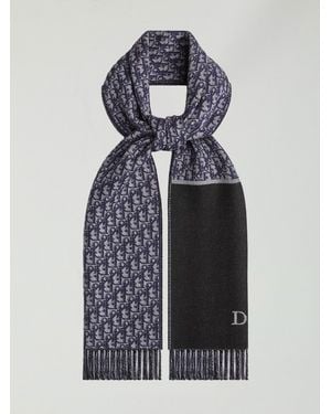Dior Dior Oblique Double-Face Scarf - Blue
