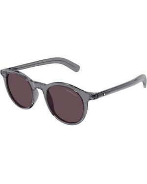 Montblanc Sunglasses Square Full Rim, Shiny Frame And Lens Mb0353S003 - Gray
