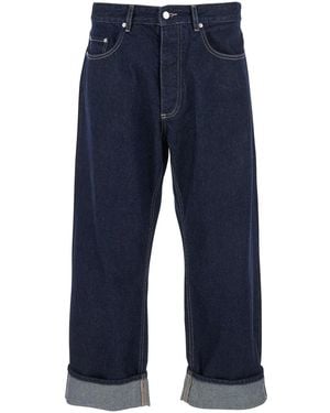 ICON DENIM 5-Pocket Jeans With Logo Patch - Blue