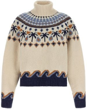 Alanui 'Sweet Winter' Turtleneck Sweater - Blue