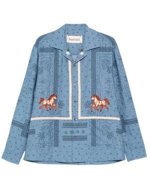 BAZISZT Shirt Bandana Print - Blue
