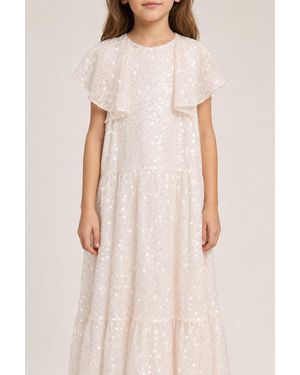 Dior Kids's Off Sequin Dress - Natural