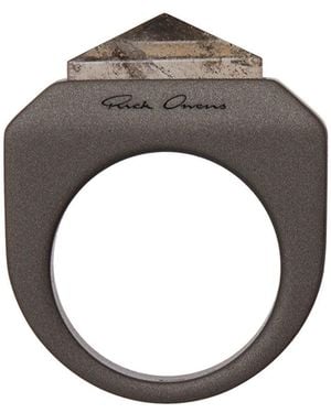 Rick Owens Anello Crystal Pyramid - Metallic