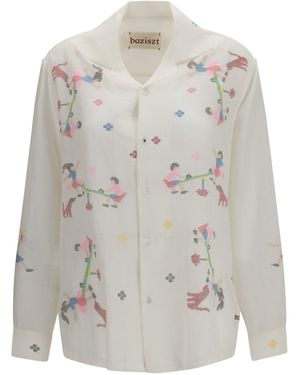 BAZISZT Cotton Shirt Joy - White