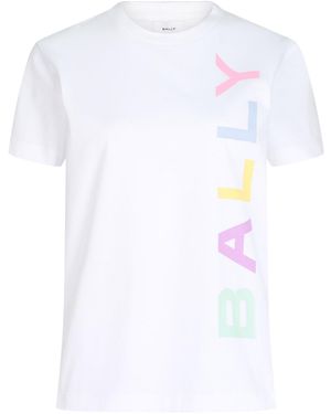 Bally Logo Print Crew Neck T-Shirt - White