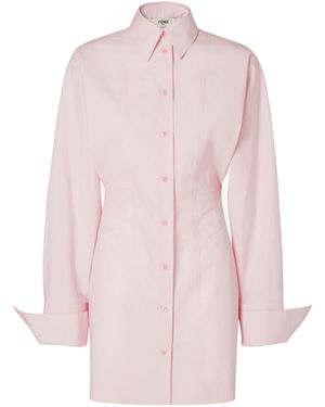 Fendi Light Cotton Poplin Dress - Pink