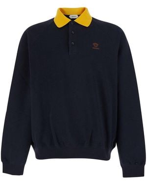 Versace Hoodie With Fixed Hood - Blue
