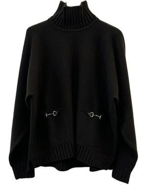 Gucci L/S Hg/Nk Top Ws/Wo Plain Stit - Black