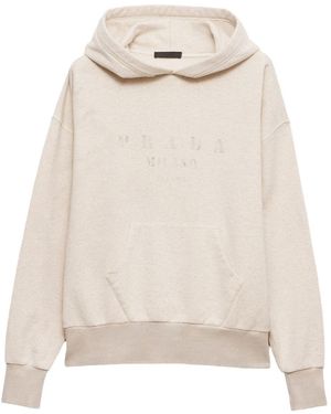 Prada Cotton Fleece Hoodie - Natural