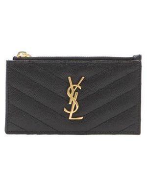 Saint Laurent Cassandre Fragments Cardholder - White