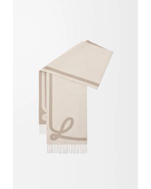 Loewe Anagram Fringed Scarf - Natural