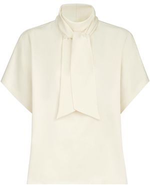 Brunello Cucinelli Short Sleeves Silky Blouse - White