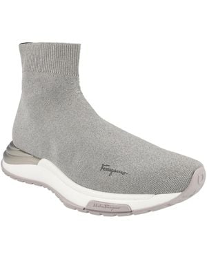 Ferragamo Ninette High-Top Sock Sneakers - Gray