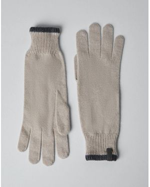 Brunello Cucinelli Multicolor Cashmere Gloves - Gray