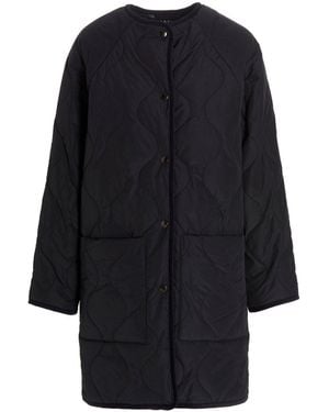 Kassl Quilted Long Jacket - Blue