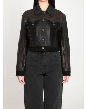 Versace Slim-Fit Leather Blouson - Black