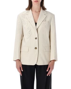 Dries Van Noten Elegant Tailored Jacket - Natural