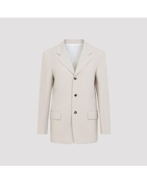 Bottega Veneta Wool Striped Jacket - Natural