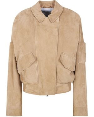DR. HOPE Oversized Nappa Vintage Bomber Jacket - Natural