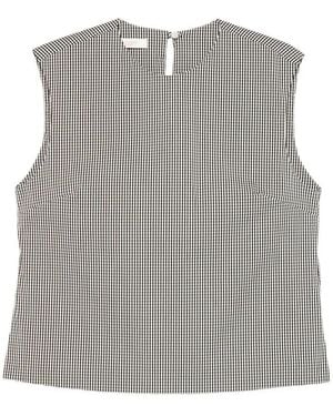 Incotex Edith Gingham-Pattern Sleeveless Top - Gray