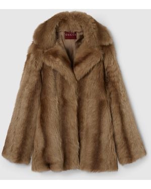 Gucci Degradé Shearling Coat - Brown