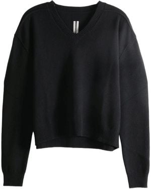 Rick Owens V-Neck Sweater - Black