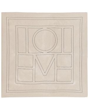 TOTEME Embroidered Monogram Scarf - Natural