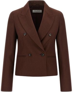 Max Mara 'Angizia' Denim Blazer - Brown