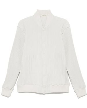 HOMME PLISSÉ Ivory Polyester Bomber Jacket - White