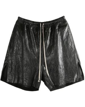 Rick Owens Leather Shorts Boxers - Black