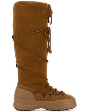 Moon Boot Camel Suede Luna Boots - Brown
