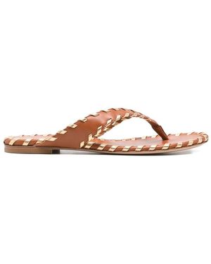 Gianvito Rossi Lamb Silk Lamb Mekong Sedona Lamb Leather Silk Shoes - Brown