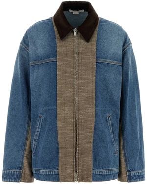 Stella McCartney Denim And Tweed Jacket - Blue